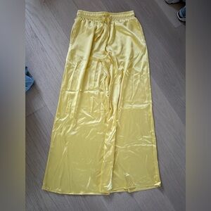 Forever 21 Light Yellow Satin Pants